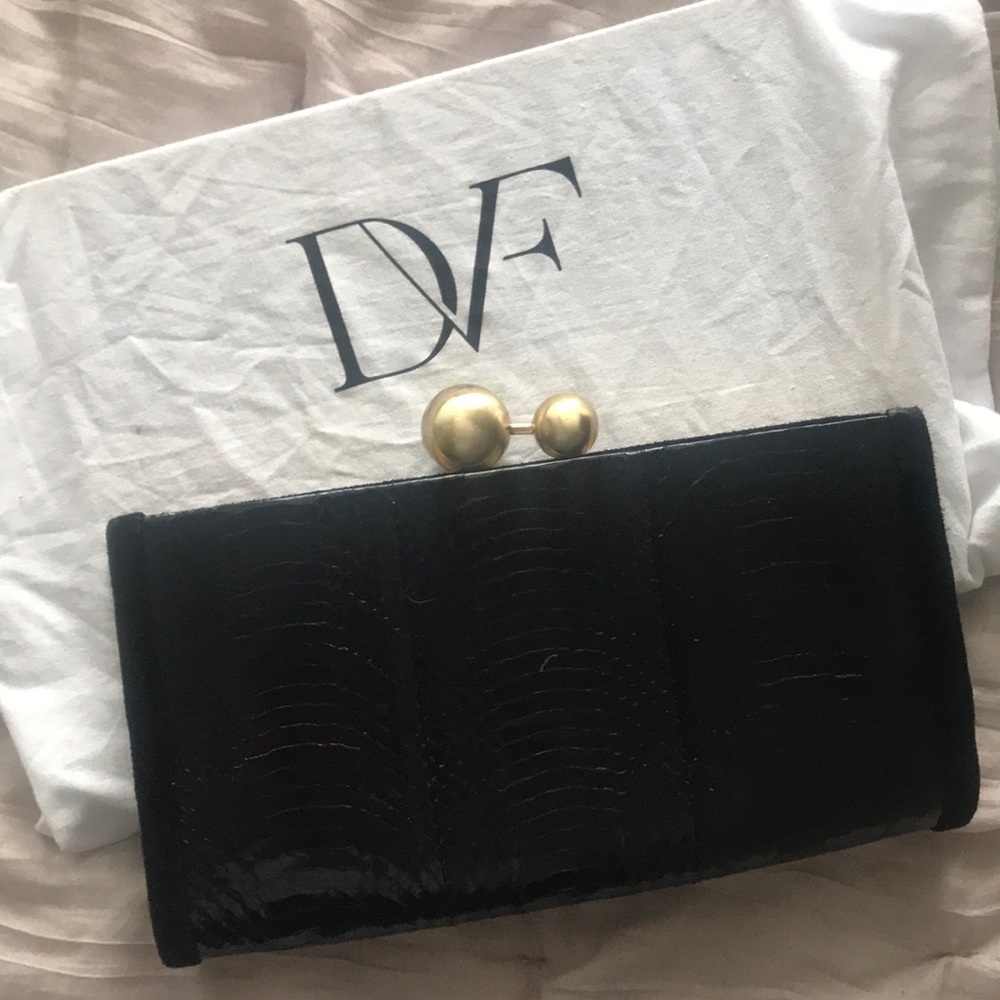 Diane Von Furstenburg Snakeskin Clutch